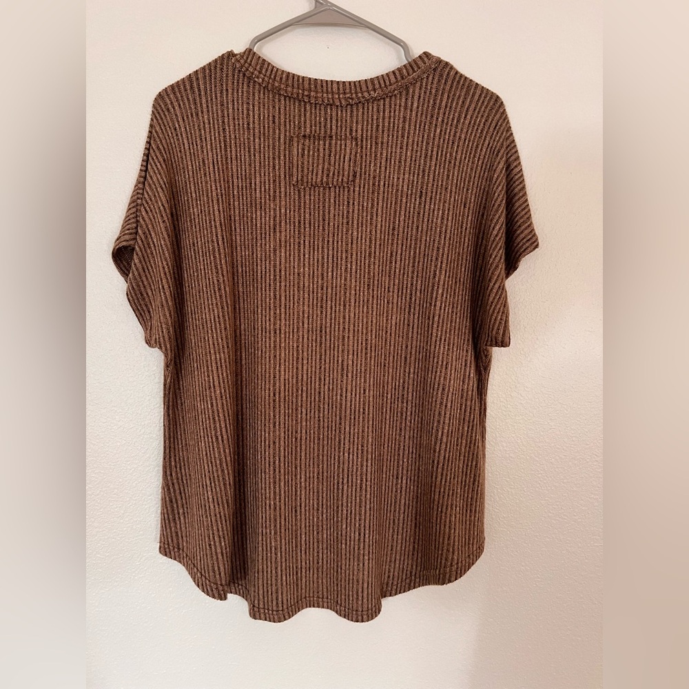 Blu Pepper Women's brown knit sweater top - Picture 3 of 3
